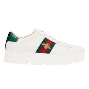 Gucci Women's White Ace Plataform  sneakers size 9.5